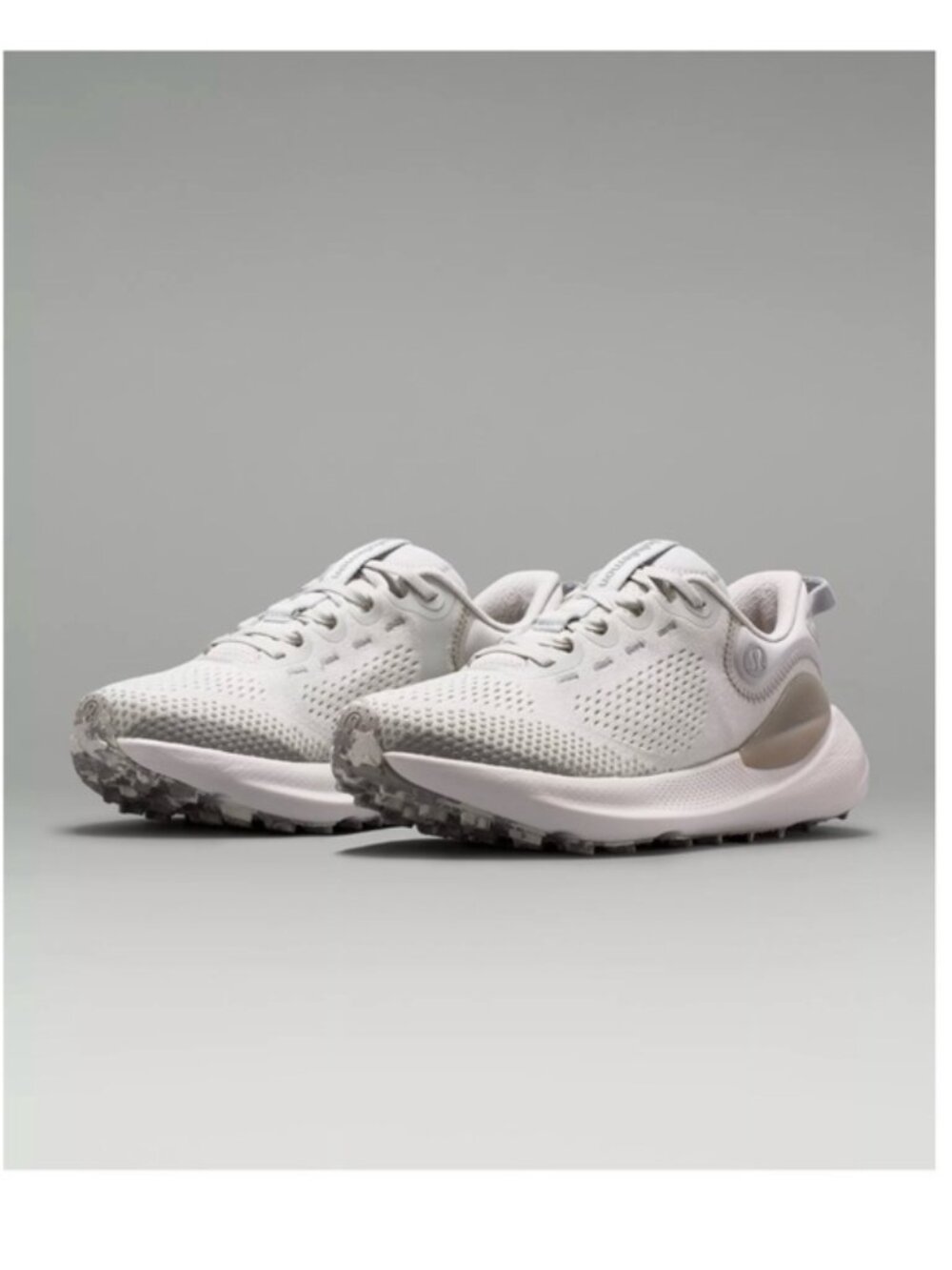 Lululemon Beyond Feel Trail Running Shoe size 8.5 White Grey Like New